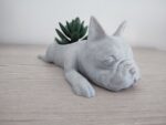 french bulldog marble color plant pot